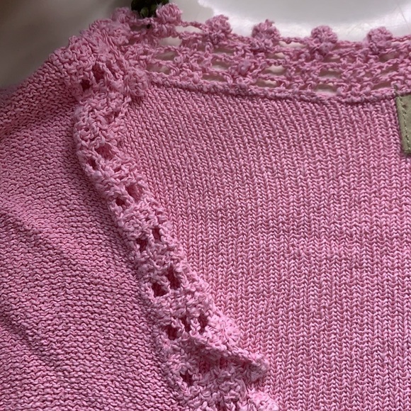 Vintage Sigrid Olsen Sport Bounce Knit Bubble Gum Pink Cardigan - Picture 3 of 7